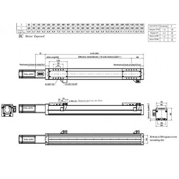 FSL80 Plataforma Lineal para Carga Pesada con Guía y Husillo Actuador con Motor Paso a Paso Nema 24