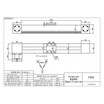 FBL80 Guía Lineal CNC, Riel de Deslizamiento Lineal 1000 mm con Motor Paso a Paso Nema34