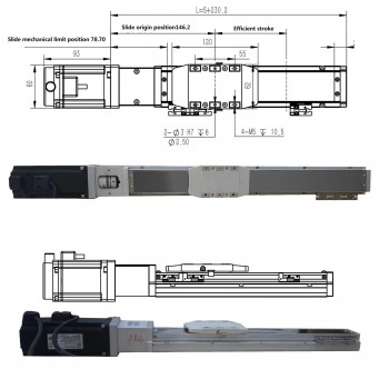 FCH60 Módulo Lineal con Guía y Doble Riel Actuador con Motor Servo de 400 W