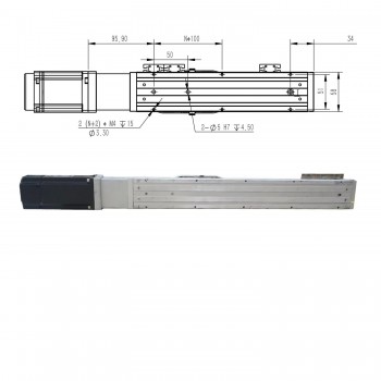 FCH60 Módulo Lineal con Guía y Doble Riel Actuador con Motor Servo de 400 W