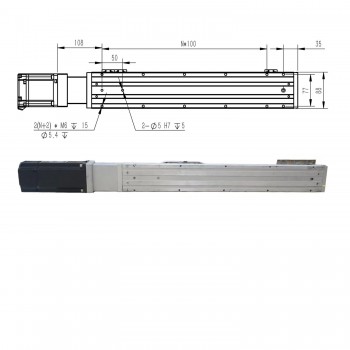 FCH90 Guía Lineal CNC Módulo Lineal con Guía Doble Actuador con Motor Servo de 750W