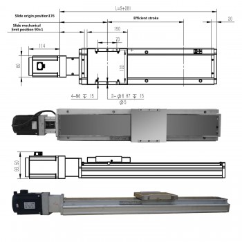 FCH140 Módulo Guía Lineal con Guía Doble Actuador con Servomotor de 1000W