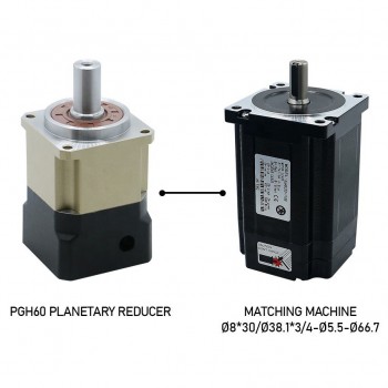 PGH60 Reductor de Velocidad Planetario con Engranaje Helicoidal para Motor Servo Nema 23, Nema 24 Eje de 14 mm