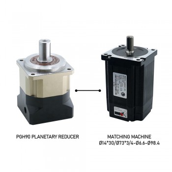 Reductor Planetario Helicoidal para Motor Paso a Paso Nema 34 o Motor Servo de 80 mm a 130 mm