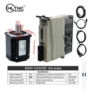 Kit de Motor Servo AC con Controlador 400 W / 600 W / 750 W / 1000 W 110 V / 220 V 1.27 a 3.8 N·m para CNC