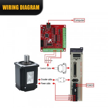 Kit de Motor Servo AC con Controlador 400 W / 600 W / 750 W / 1000 W 110 V / 220 V 1.27 a 3.8 N·m para CNC