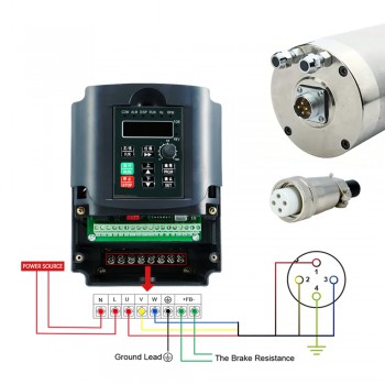 Motor de Husillo 5.5 KW Refrigerado por Agua Tipo Redondo 24000 RPM 400 Hz ER25 Ø125 mm con Rodamiento Cerámico