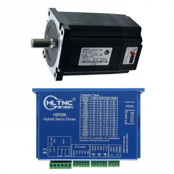 HLTNC Kit de Motor Paso a Paso Nema 34 en Bucle Cerrado 1.8° 4.5 N·m Sin Freno + Controlador HBS86