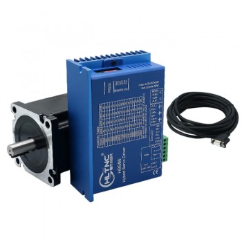 HLTNC Kit de Motor Paso a Paso Nema 34 Cerrado 1.8° 8 N·m con Freno + Controlador HBS86