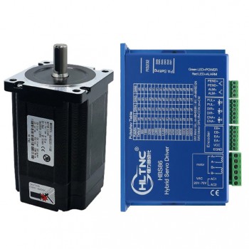 HLTNC Kit de Motor Paso a Paso Nema 34 en Bucle Cerrado 1.8° 12 N·m Sin Freno + Controlador HBS86