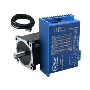 HLTNC Motor Paso a Paso Nema 34 Cerrado 12 N·m con Freno + Kit de Controlador Servo Híbrido para Router CNC