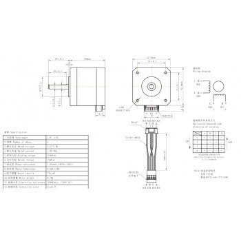 Oukeda Motor Paso a Paso NEMA 17 17HS44011.8° 45 N·cm 2 Fases para Impresora 3D y Robótica