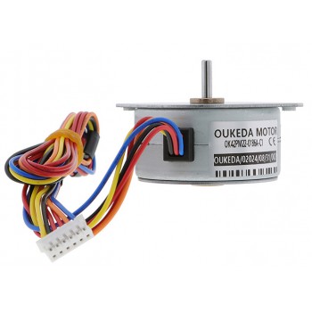 Oukeda Motor Paso a Paso PM42 con Imán Permanente 7.5° 4.9 N·cm Φ42 mm 12 V 6 Cables