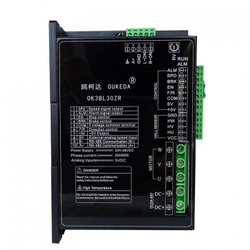 Oukeda Kit de Motor DC sin Escobillas + Controlador 300 W 24 V/48 V 3000 RPM 95.55 N·cm Trifásico
