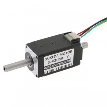 Oukeda Motor paso a paso Nema 8 bipolar eje hueco 1.8° 3.13Ncm 0.6A 5.4V 2 fases doble eje