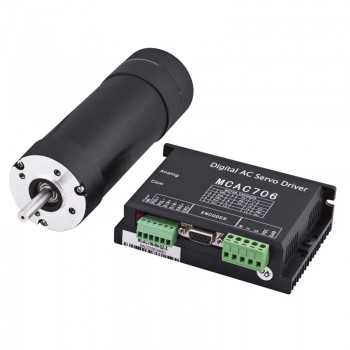 Kit de Motor Servo DC 180 W 36 V con Controlador 0.6 N·m 3400 RPM Φ57 mm para Impresoras Inkjet