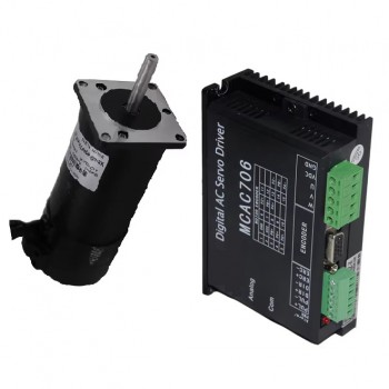 Kit de Servomotor CC 160 W Sin Escobillas con Controlador y Encoder 1000 Líneas 36V 0.45 N·m 3400 RPM Φ57 mm