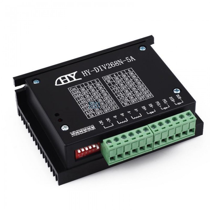 Controlador de motor paso a paso híbrido bifásico HY-DIV268N-5A de 12-48V y 0,2-5A