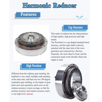 Reductor de engranajes armónicos serie ZXF 31:1 a 160:1 para motor paso a paso/servomotor, brazo robótico CNC
