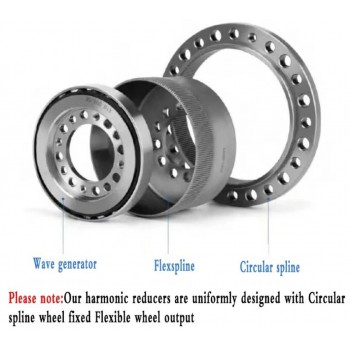 Reductor de engranajes armónicos serie ZXF 31:1 a 160:1 para motor paso a paso/servomotor, brazo robótico CNC