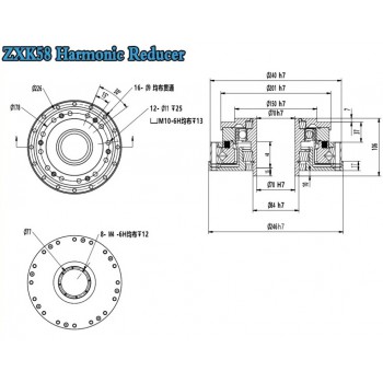 Reductor Armónico Serie ZXK Tipo Hueco Relación 30:1-160:1 30 seg-arc