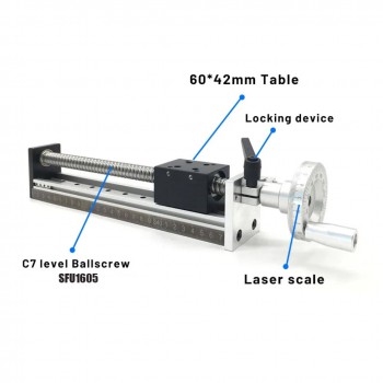 Módulo Lineal Mini Manual DXG6042 con Husillo a Bolas, Mesa Deslizante CNC y Volante de Posicionamiento Lineal