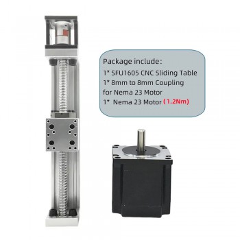 Módulo Lineal Mini con Husillo a Bolas y Mesa con Kit Motor Paso a Paso Nema 23 (1.2/2/3 Nm) y Controlador DM556
