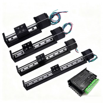 Etapa de Translación Lineal Motorizada Mini con Mesa Deslizante CNC con Kit Motor Paso a Paso NEMA11 y Controlador TB6600