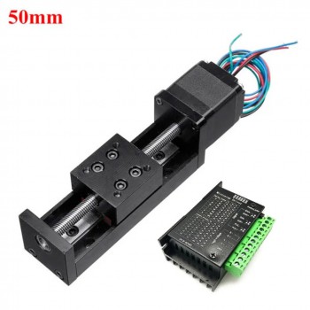 Etapa de Translación Lineal Motorizada Mini con Mesa Deslizante CNC con Kit Motor Paso a Paso NEMA11 y Controlador TB6600