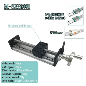 Módulo de Movimiento Lineal Manual con Husillo a Bolas (10-60kg) y Volante para Mesa Deslizante CNC