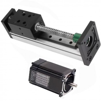 Etapa Deslizante Lineal Mini de 42 mm de Ancho con Guía Simple, Módulo CNC de Husillo a Bolas y Motor Paso a Paso NEMA23