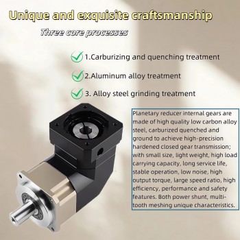 PLMG042 Caja de engranajes planetaria en ángulo recto 90° para motor paso a paso NEMA 17 / servomotor de 40 mm