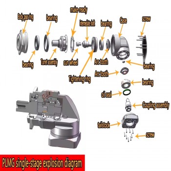 PLMG042 Caja de engranajes planetaria en ángulo recto 90° para motor paso a paso NEMA 17 / servomotor de 40 mm