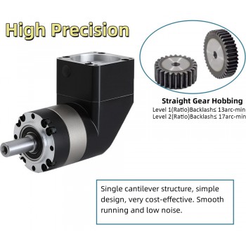 PVE090 Caja de engranajes planetarios de ángulo recto para motor NEMA34 de 86 mm/servomotor de 80 mm