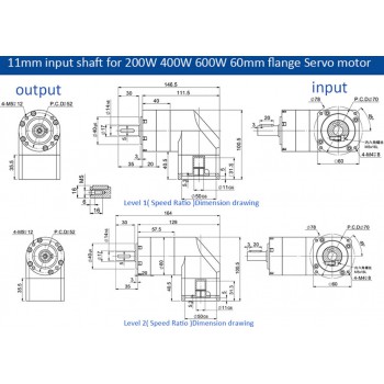 PVE060 Caja de engranajes planetarios de ángulo recto para motor paso a paso Nema 23/servomotor de 60 mm