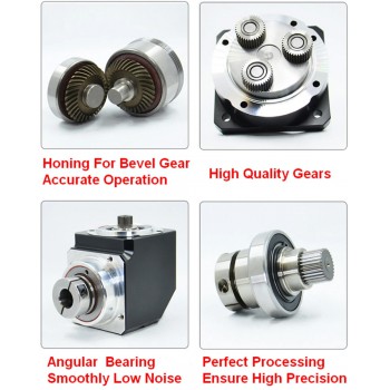 PVE120 Reductor Planetario Ángulo Recto 90°para Servomotor 110mm/130mm, Entrada 19/22/24mm