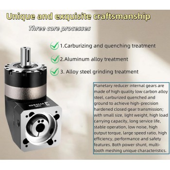 PVE120 Reductor Planetario Ángulo Recto 90°para Servomotor 110mm/130mm, Entrada 19/22/24mm