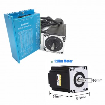 Kit Motor Paso a Paso Lazo Cerrado Nema 23 1.2-3Nm 57×57mm con Controlador HB8080C