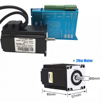 Kit Motor Paso a Paso Lazo Cerrado Nema 23 1.2-3Nm 57×57mm con Controlador HB8080C