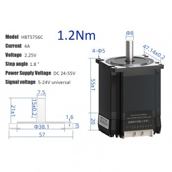 Motor paso a paso integrado de bucle cerrado Nema 23 de 1,2 Nm, 2 Nm y 3 Nm con codificador de 1000 líneas