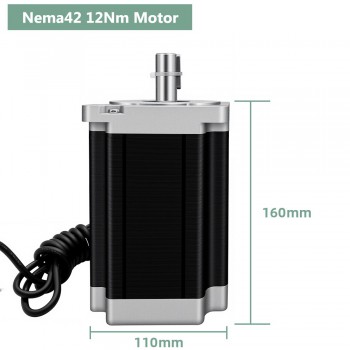 Kit Motor Paso a Paso Nema 42 3 Fases + Controlador 12/16/20Nm 1.2° 110x110mm Eje Chavetero