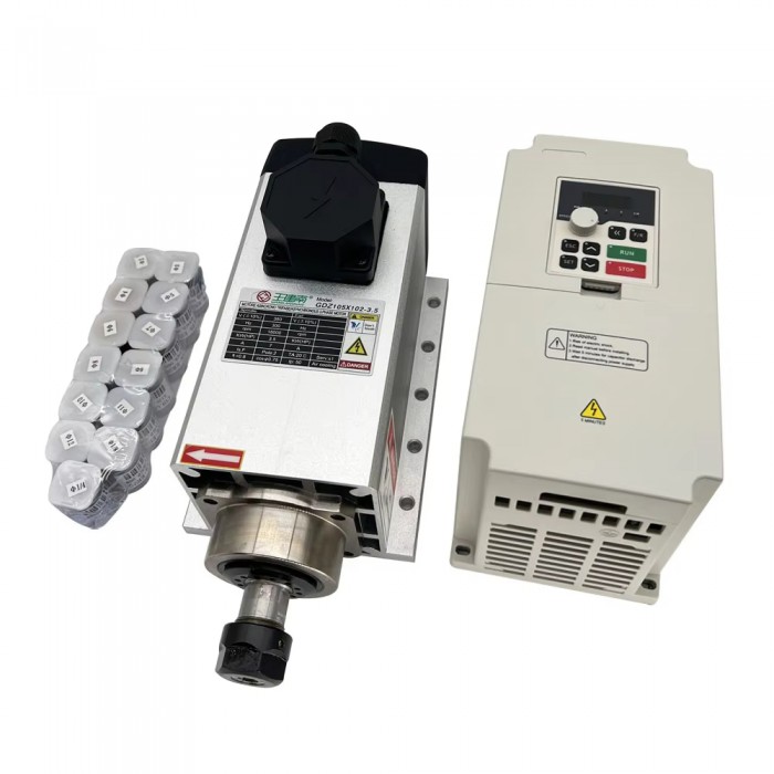 Kit de husillo CNC de 3,5kW ER20 18000rpm con VFD de 3,7kW y 13 pinzas ER20