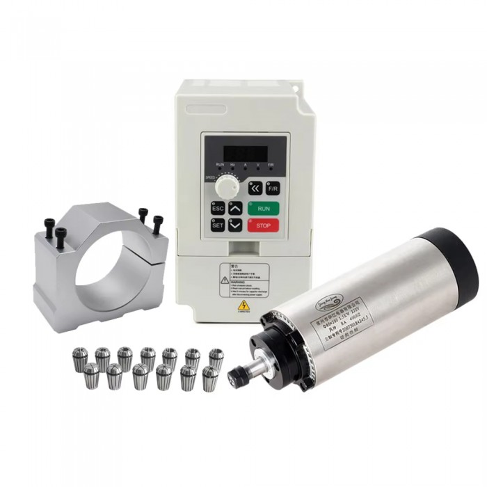 Kit de husillo CNC de 1,5kW ER11 24000rpm refrigerado por aire con VFD