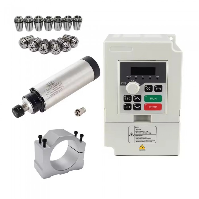 Kit de husillo CNC de 2,2kW ER20 80mm 24000rpm refrigerado por aire con VFD de 2,2kW