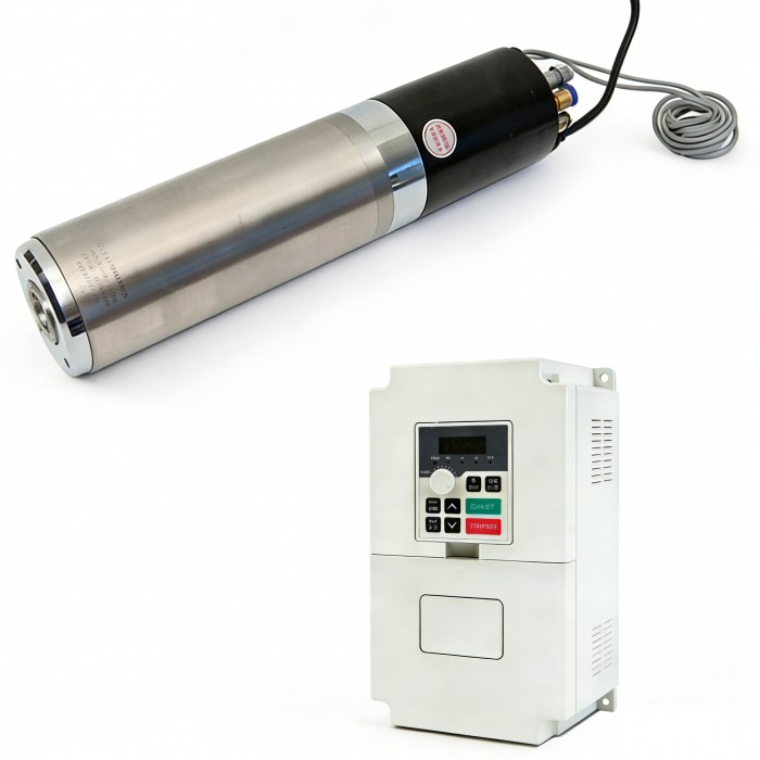 Kit de husillo ATC de 1,5kW ISO20 80mm 220V 24000rpm refrigerado por agua con VFD