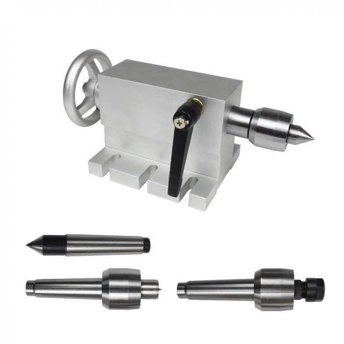 Contrapunto móvil MT2 de 65mm con 4 puntas para torno y fresadora CNC