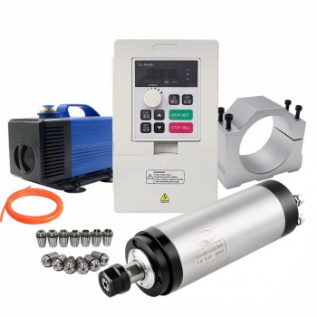 Kit de husillo CNC de 2,2kW ER11 65mm refrigerado por agua con VFD y bomba