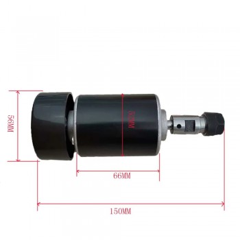 Motor de husillo CNC de 200W 12–24V ER11/ER16 10000rpm 52×150mm refrigerado por aire para mini grabadora