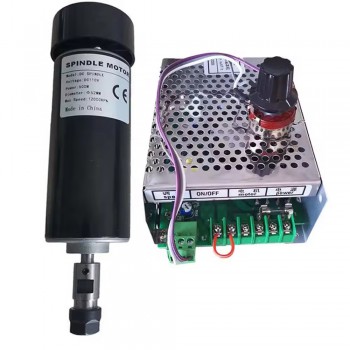 Kit de husillo CNC de 500W ER11 12000rpm refrigerado por aire con fuente de alimentación para PCB