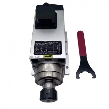 Motor de husillo CNC cuadrado de 4,5kW ER32 18000/24000rpm 220V/380V refrigerado por aire
